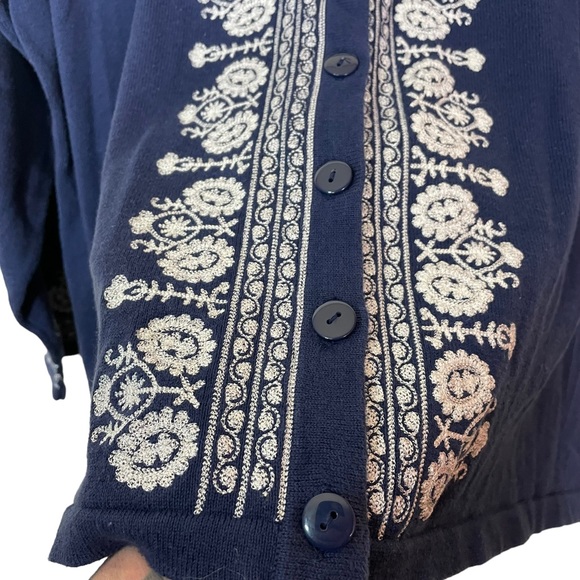 Cynthia Rowley Woman Ornate Heavily Embroidered Button Down Cotton Cardigan 3XL - Picture 8 of 16